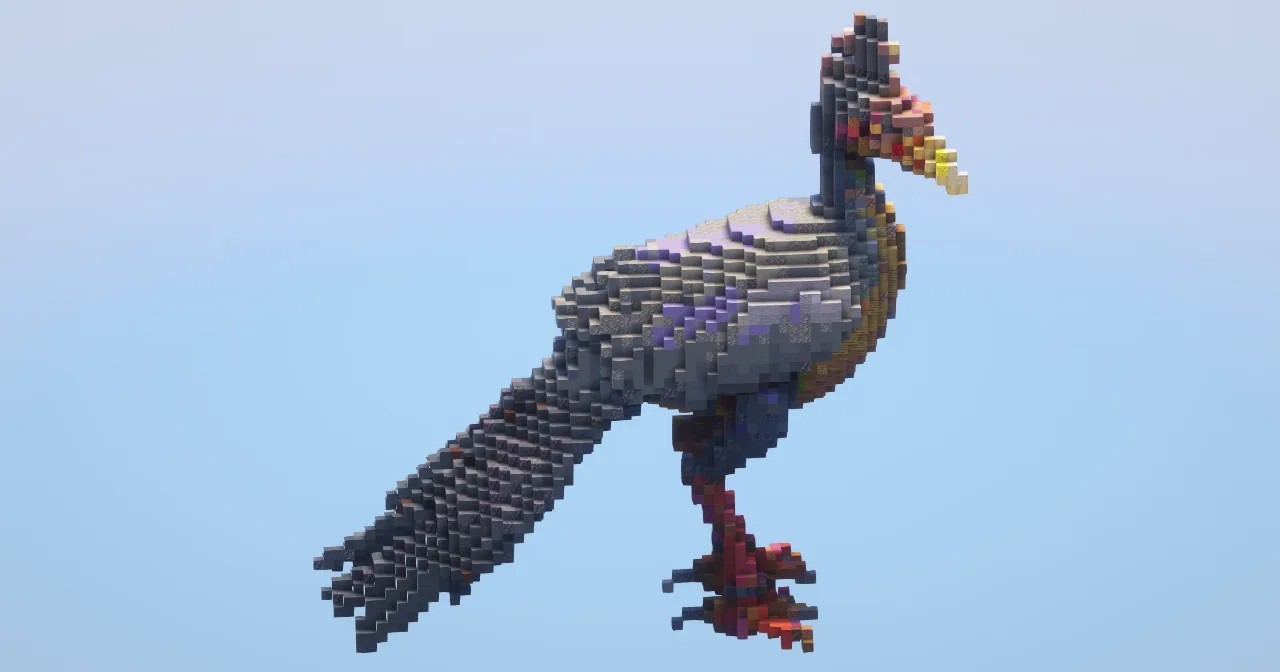 Colorful Feathered Dinosaur — Minecraft Build by LeonisBuilds