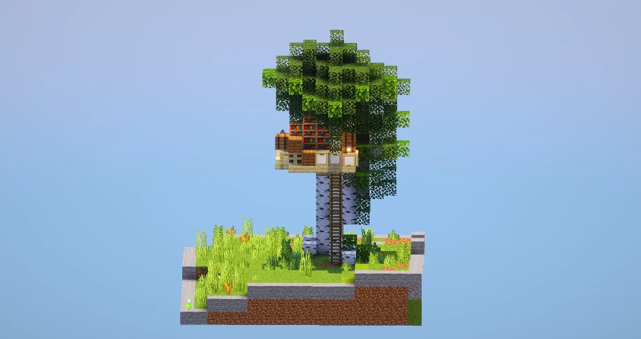 Birch Treehouse — Minecraft Build by LeonisBuilds