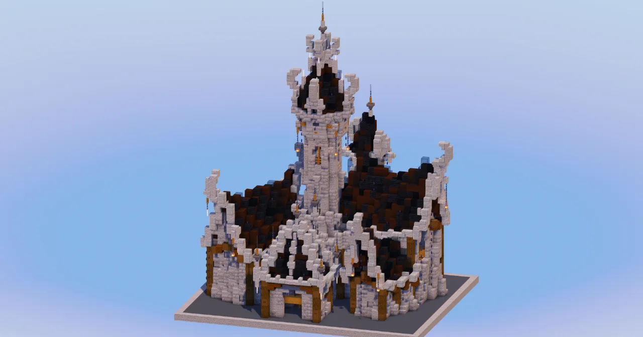 Black Medieval Fantasy Castle — Minecraft Build by LeonisBuilds