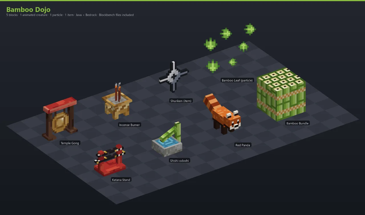 Bamboo Dojo Asset Download [Java + Bedrock + Blockbench] — Minecraft Resource Pack by ScorpionTeam