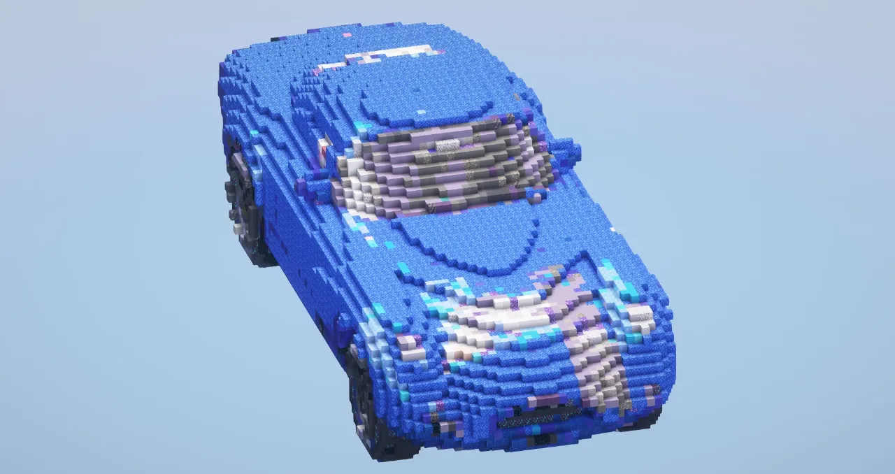 Vintage Blue car — Minecraft Build by LeonisBuilds