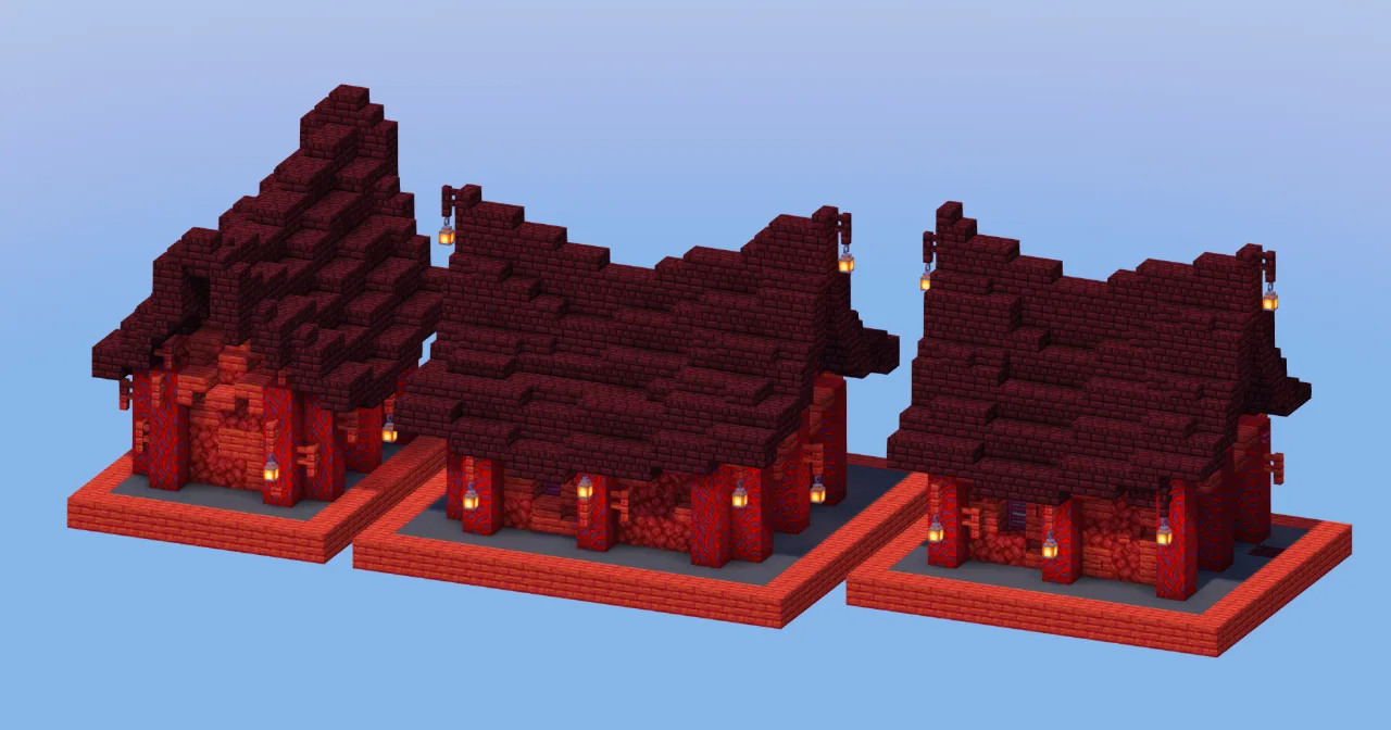 Nether Medieval Houses Pack — Minecraft Build by LeonisBuilds