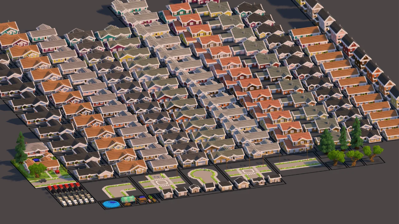 Suburban Neighborhood Asset Pack | Modular Houses, Roads & Assets — Minecraft Build by RaekonBuilds
