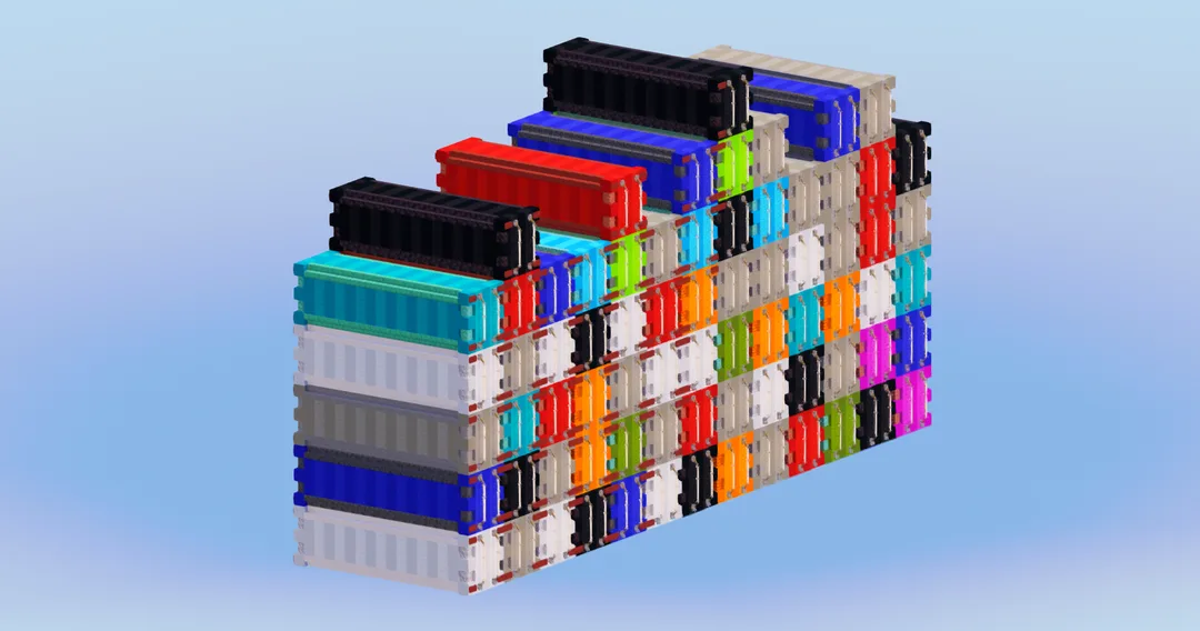 Containers Pile 3 — Minecraft Build by LeonisBuilds