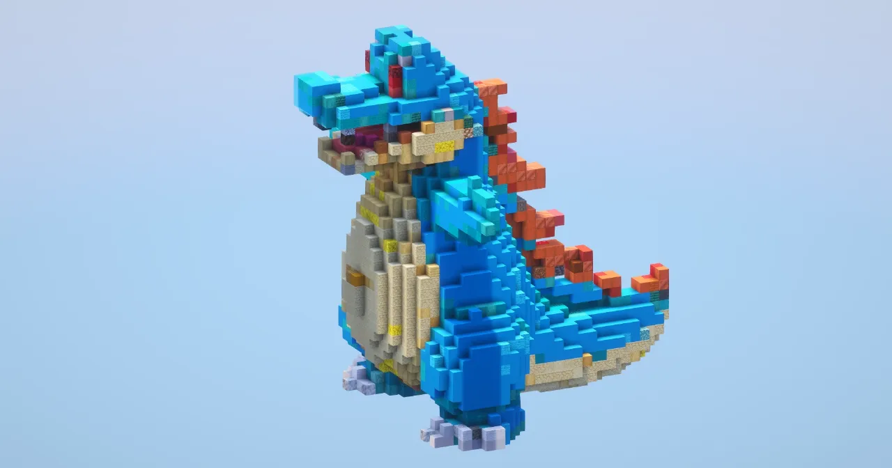 Totodile from Pokemon — Minecraft Build by LeonisBuilds