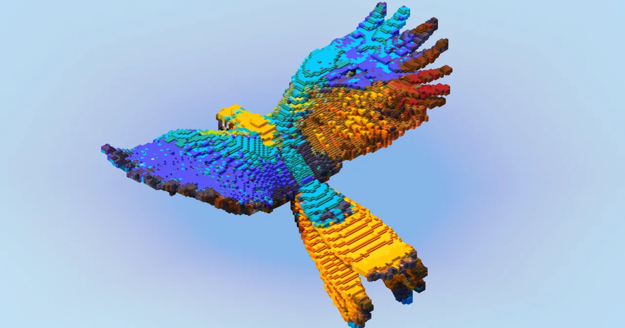 Light Blue Parrot — Minecraft Build by LeonisBuilds