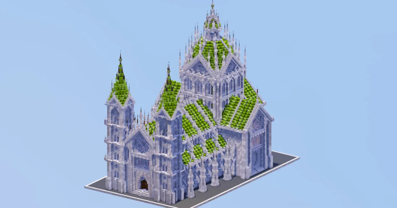 Gothic Cathedral White and Green Version — Minecraft Build by LeonisBuilds