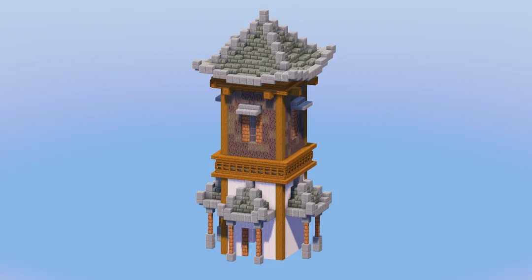 Tuff Japanese Tower — Minecraft Build by LeonisBuilds
