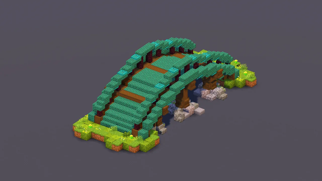 Dark Japanese Bridge — Minecraft Build by MellowHat