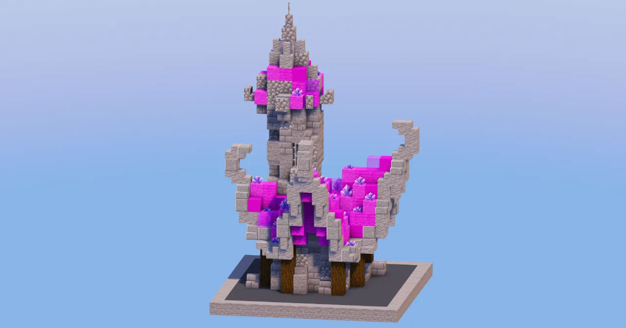 Magenta Medieval Fantasy House 2 — Minecraft Build by LeonisBuilds