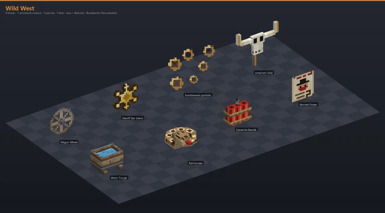 Wild West Asset Download [Java + Bedrock + Blockbench] — Minecraft Resource Pack by ScorpionTeam