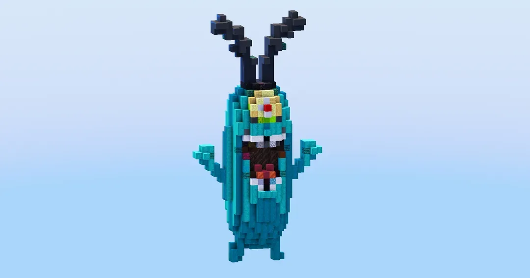 Plankton from Spongebob — Minecraft Build by LeonisBuilds