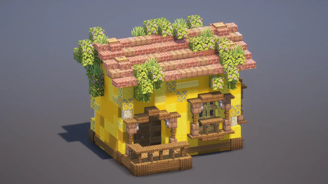 Mediterranean Yellow House — Minecraft Build by MellowHat