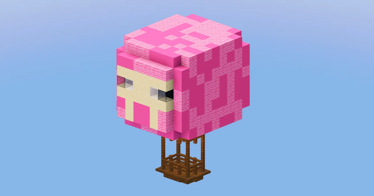 Pink Sheep Hot Air Balloon — Minecraft Build by LeonisBuilds