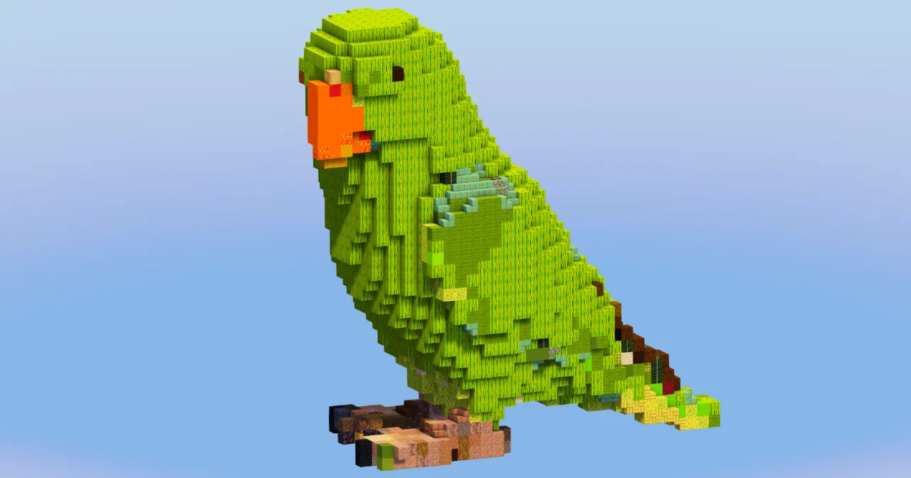 Green Parakeet Parrot — Minecraft Build by LeonisBuilds