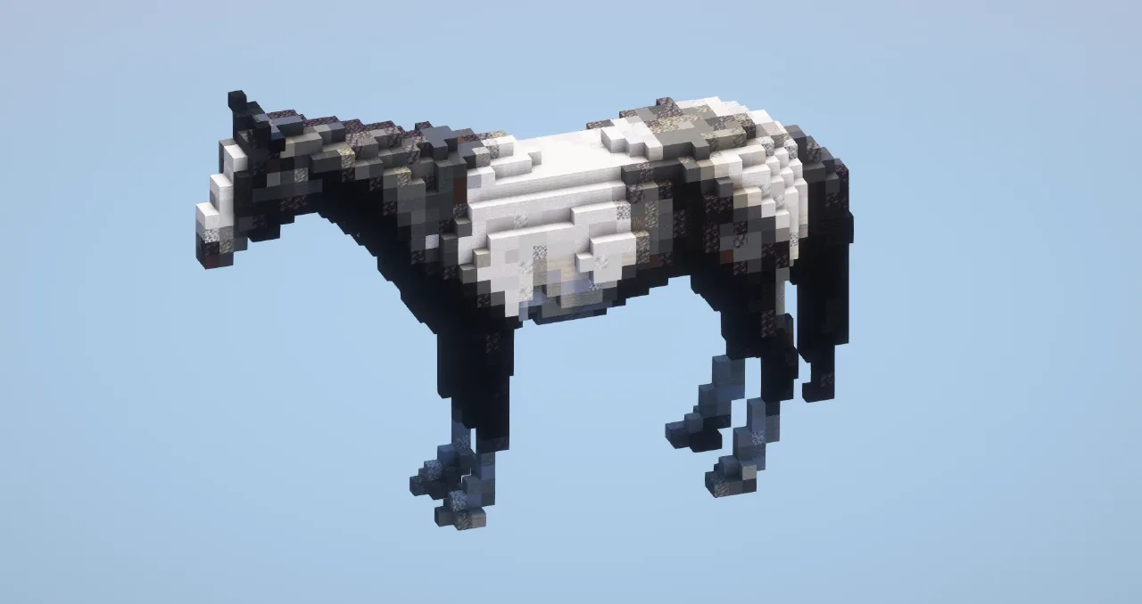 Black and White horse small — Minecraft Build by LeonisBuilds