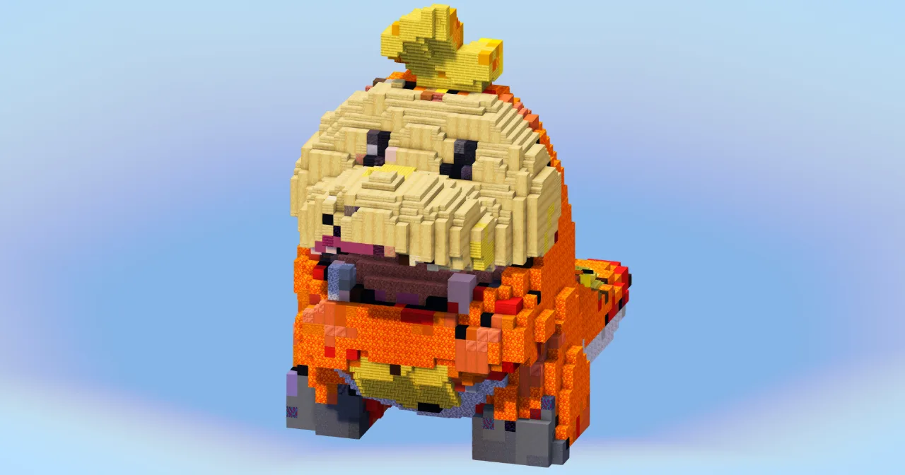 Fuecoco from Pokemon — Minecraft Build by LeonisBuilds