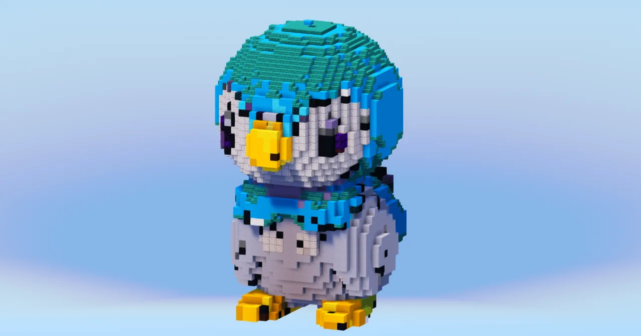 Piplup from Pokemon — Minecraft Build by LeonisBuilds