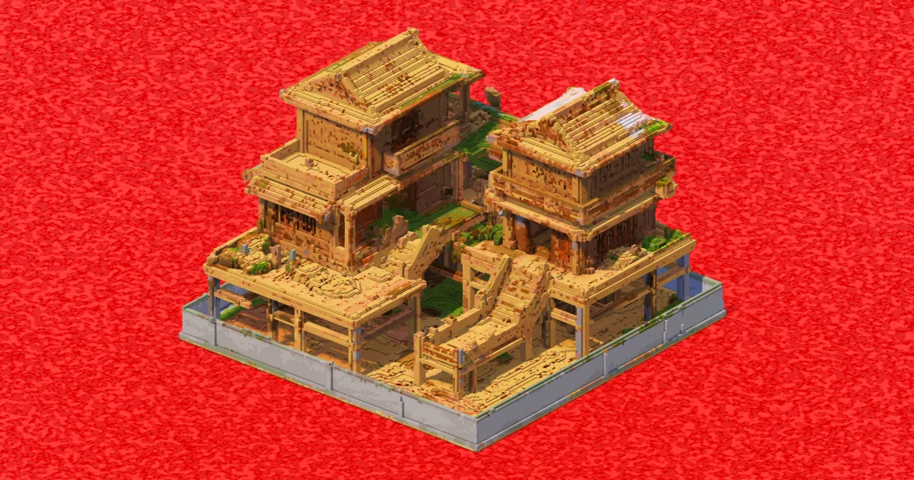 Bamboo twin House — Minecraft Build by ImpossibleBuilds