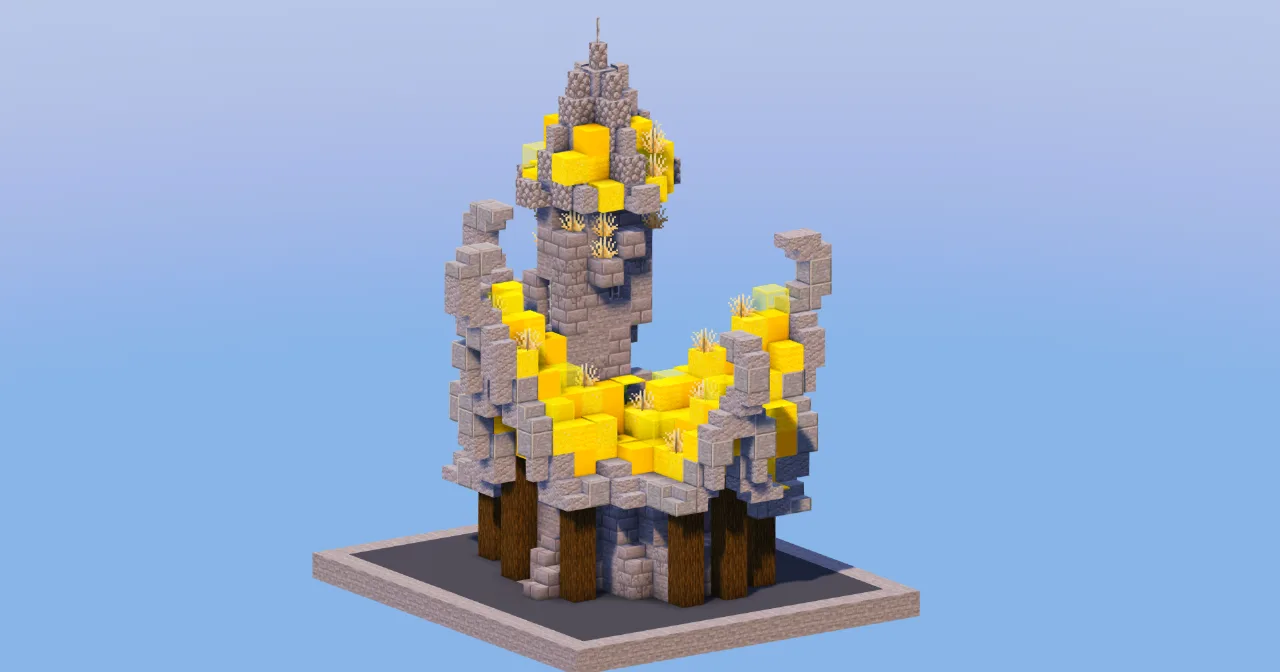 Yellow Medieval Fantasy House 3 — Minecraft Build by LeonisBuilds