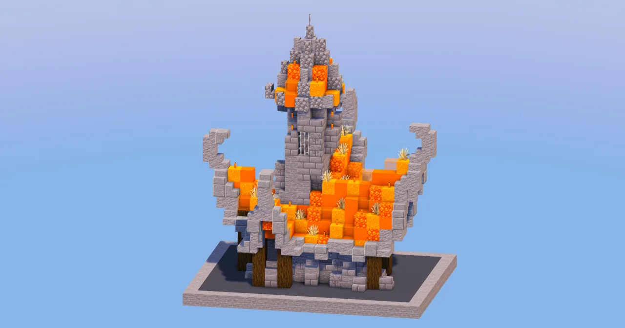 Fire Medieval Fantasy House 3 — Minecraft Build by LeonisBuilds