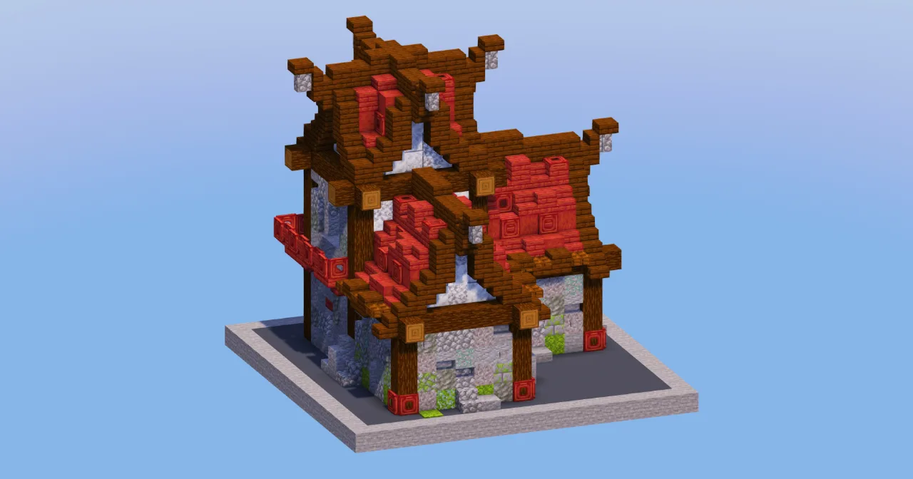 Mangrove Red Medieval House 14 — Minecraft Build by LeonisBuilds