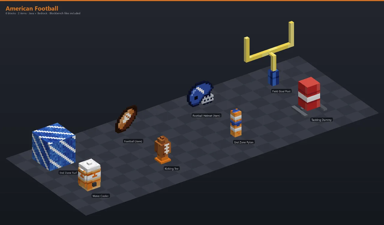 American Football Asset Download [Java + Bedrock + Blockbench] — Minecraft Resource Pack by ScorpionTeam