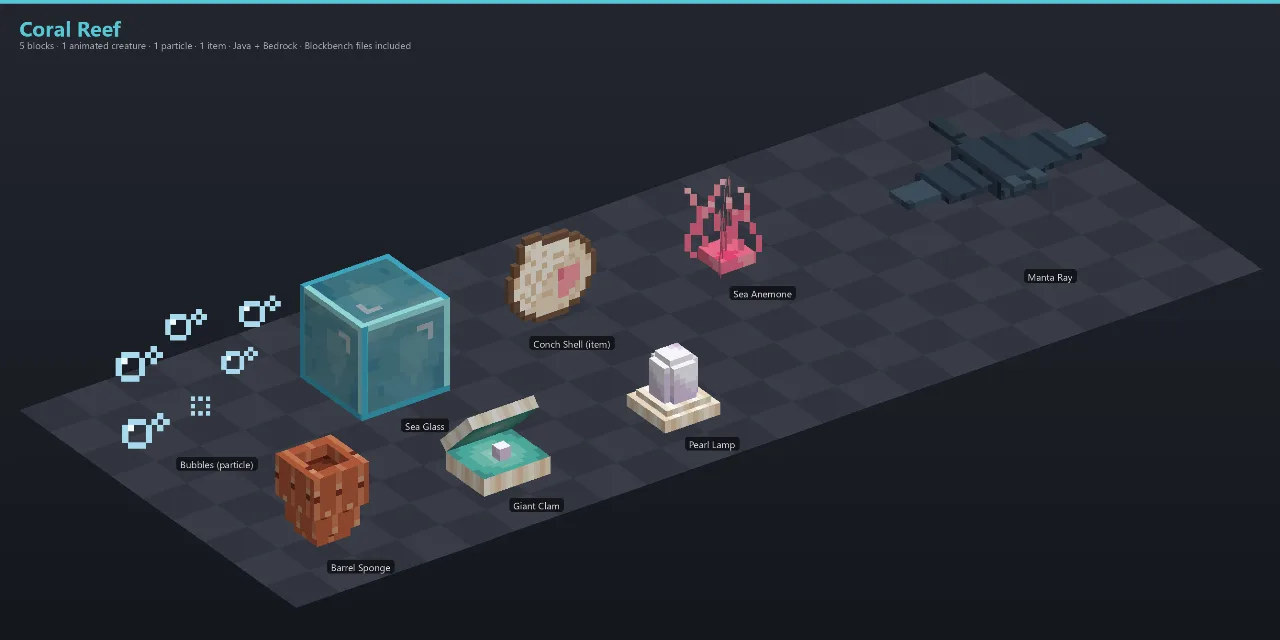 Coral Reef Asset [Java + Bedrock + Blockbench] — Minecraft Resource Pack by ScorpionTeam
