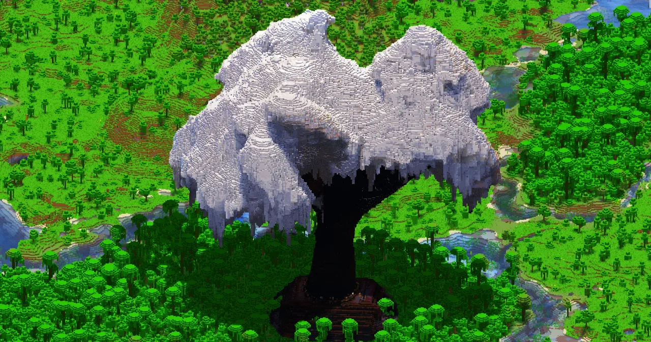 White Fantasy Tree — Minecraft Build by VerdantBuilds