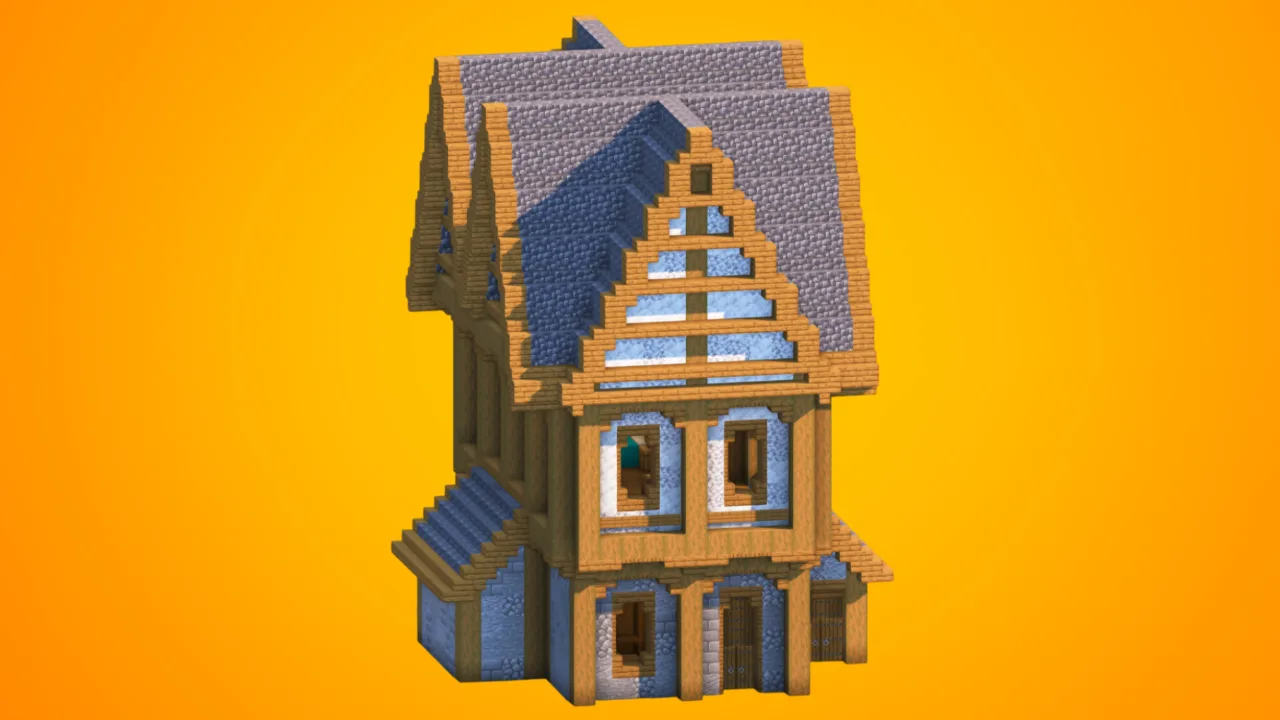 Medieval Triple-Gable Townhouse | Fully Furnished Interior — Minecraft Build by RaekonBuilds