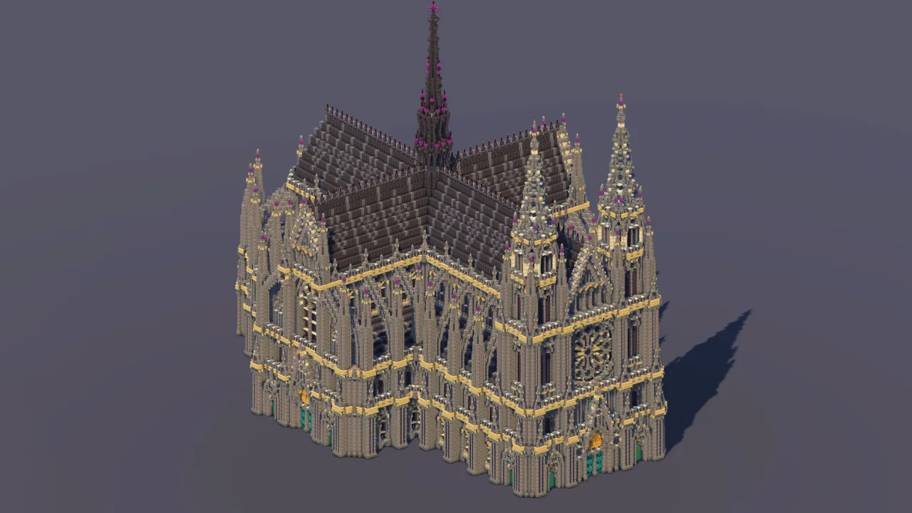 Tuff Gray Gothic Cathedral — Minecraft Build by MellowHat