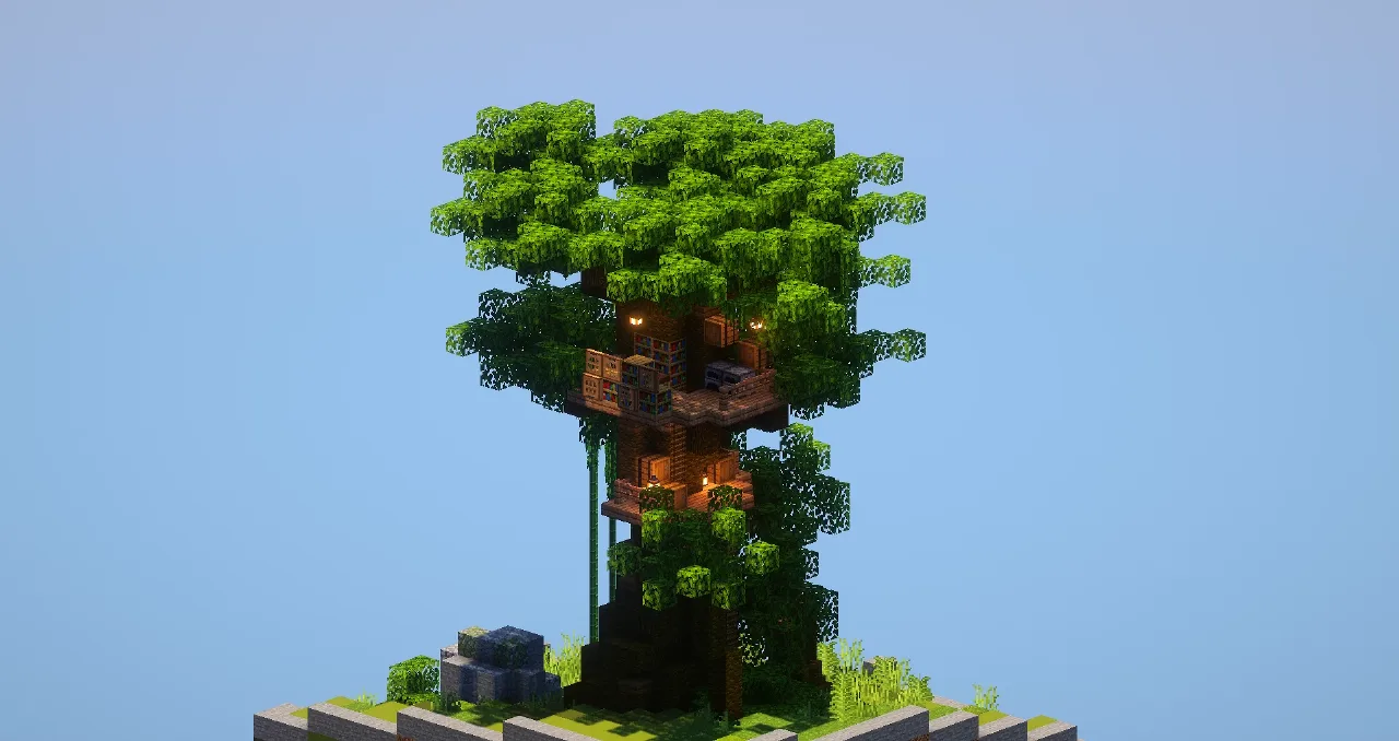 Jungle Treehouse — Minecraft Build by LeonisBuilds