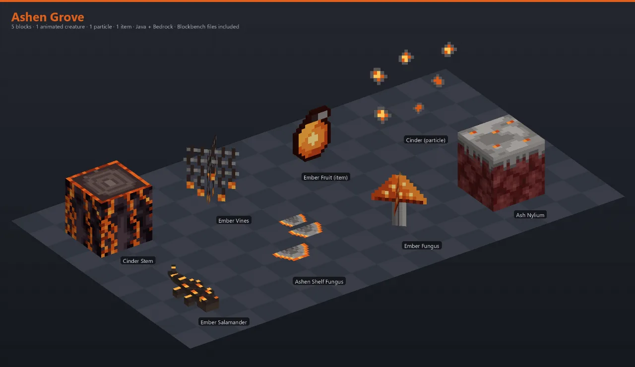 Ashen Grove Asset Download [Java + Bedrock + Blockbench] — Minecraft Resource Pack by ScorpionTeam