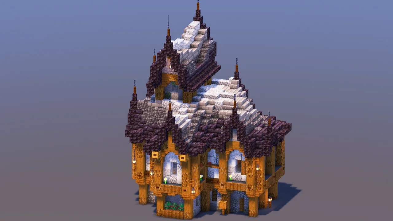 Gray Medieval Fantasy House — Minecraft Build by MellowHat