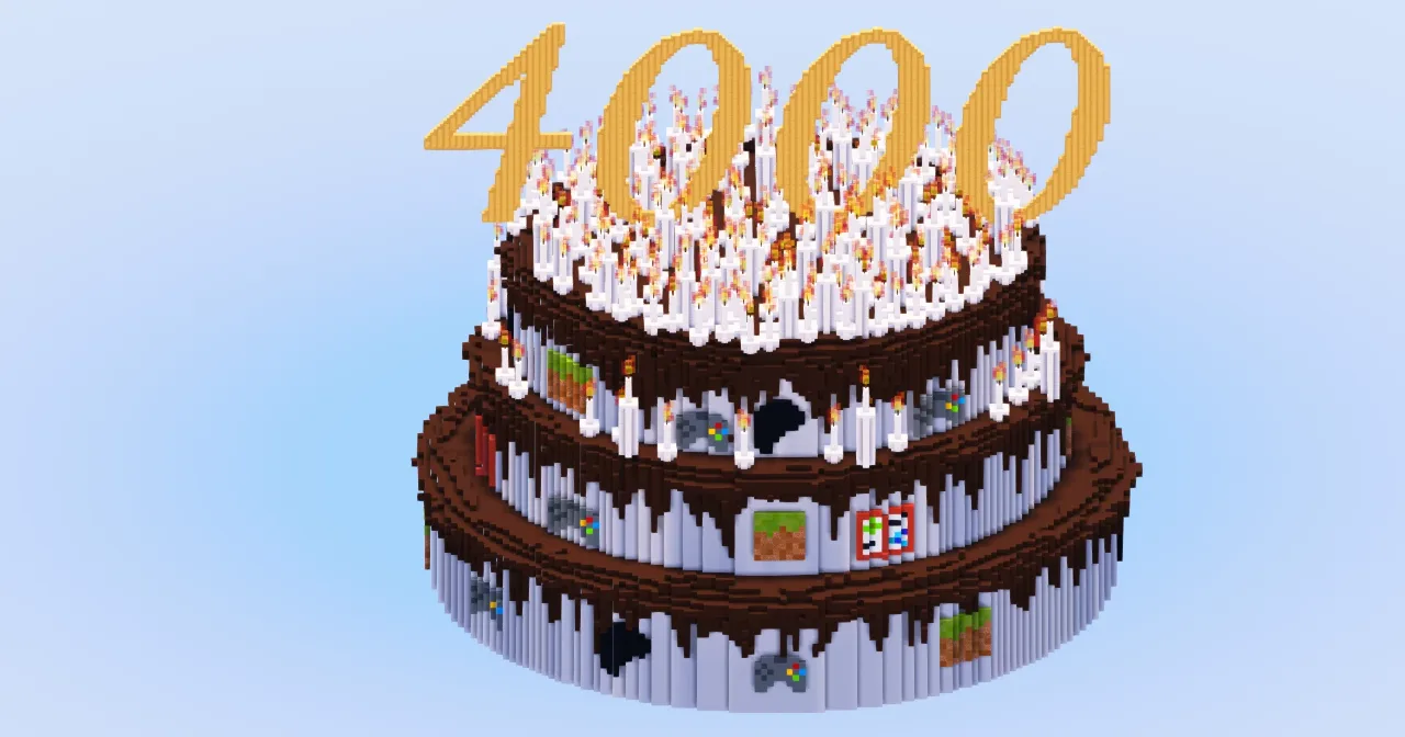 4000 Followers on Patreon Cake | FREE — Minecraft Build by LeonisBuilds