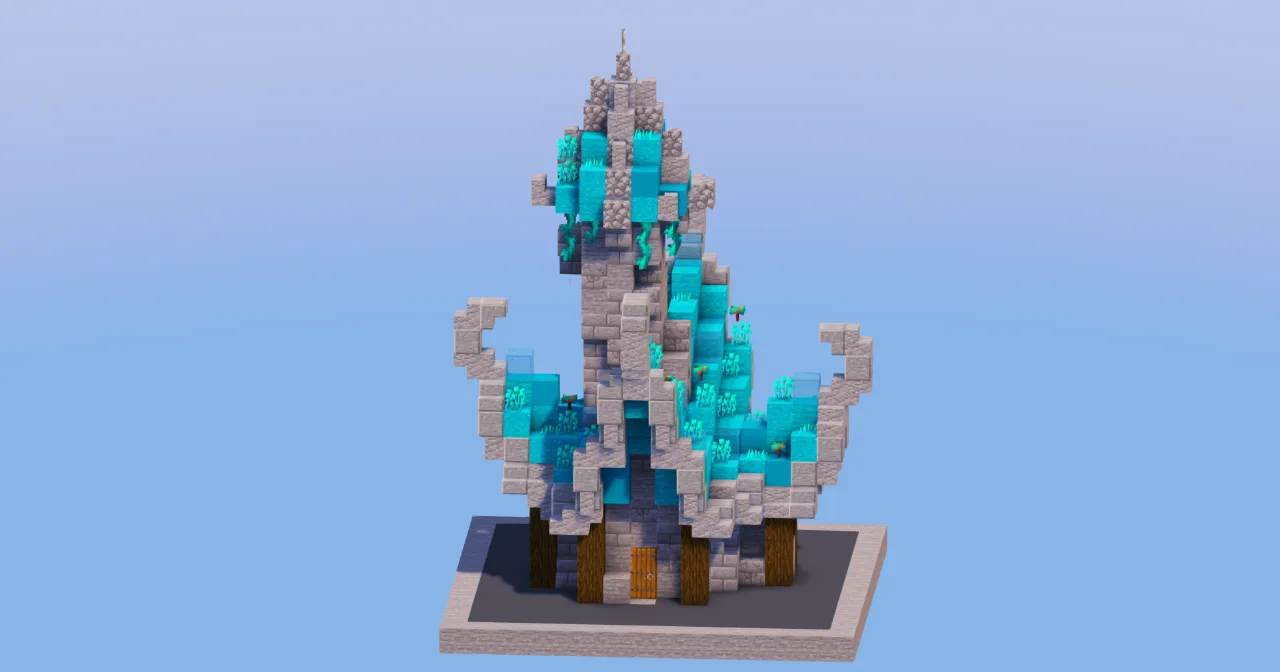 Cyan Medieval Fantasy House 1 — Minecraft Build by LeonisBuilds