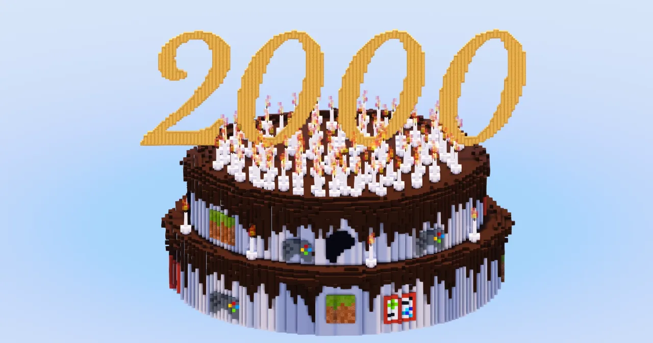 2000 Followers on Patreon Cake | FREE — Minecraft Build by LeonisBuilds