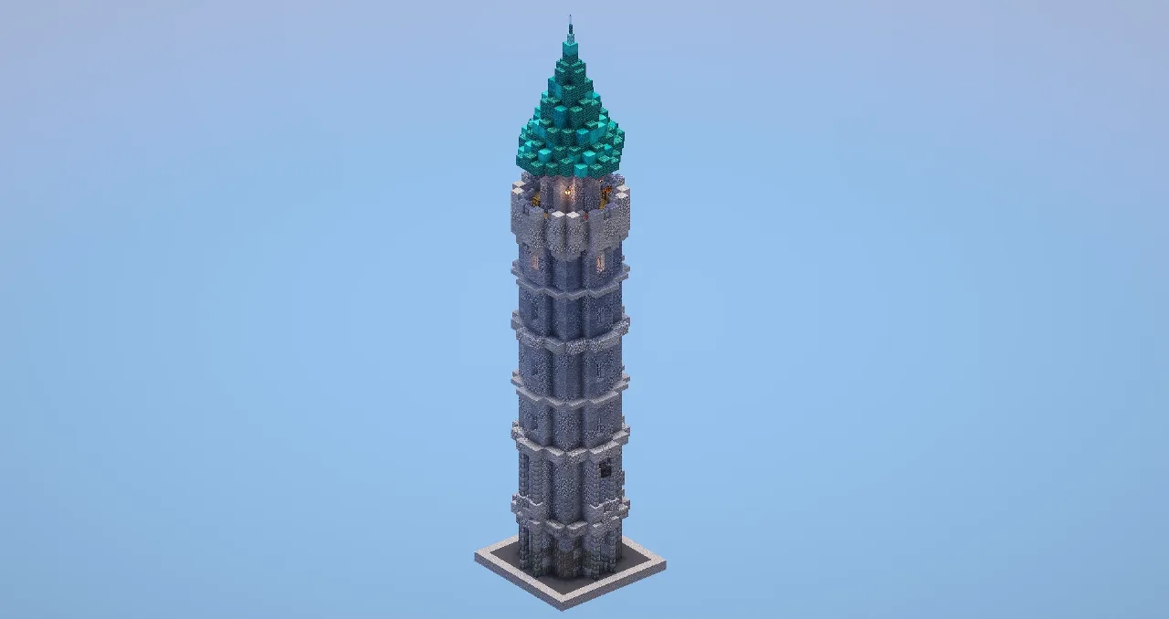 Cyan Tower — Minecraft Build by LeonisBuilds
