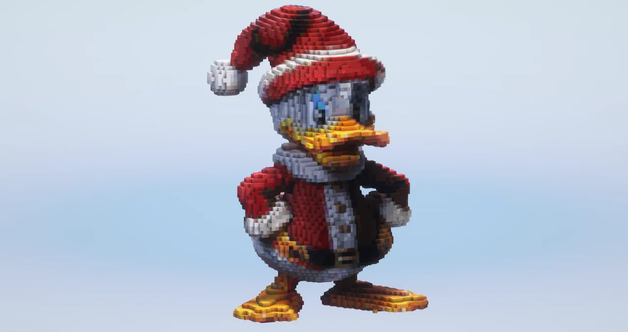 Christmas Donald Duck — Minecraft Build by LeonisBuilds