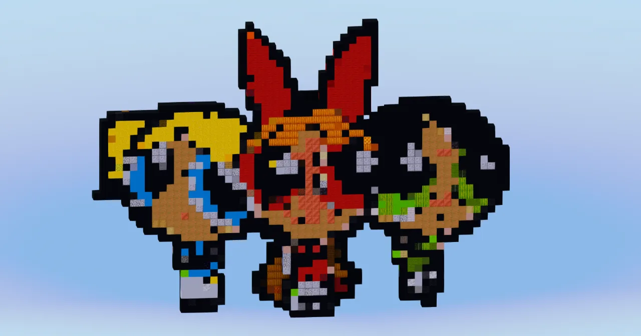The Powerpuff Girls from The Powerpuff Girls — Minecraft Build by LeonisBuilds