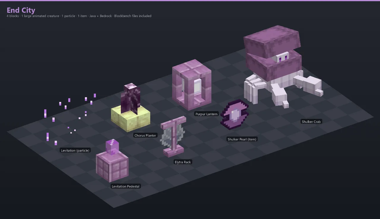 End City Asset Download [Java + Bedrock + Blockbench] — Minecraft Resource Pack by ScorpionTeam
