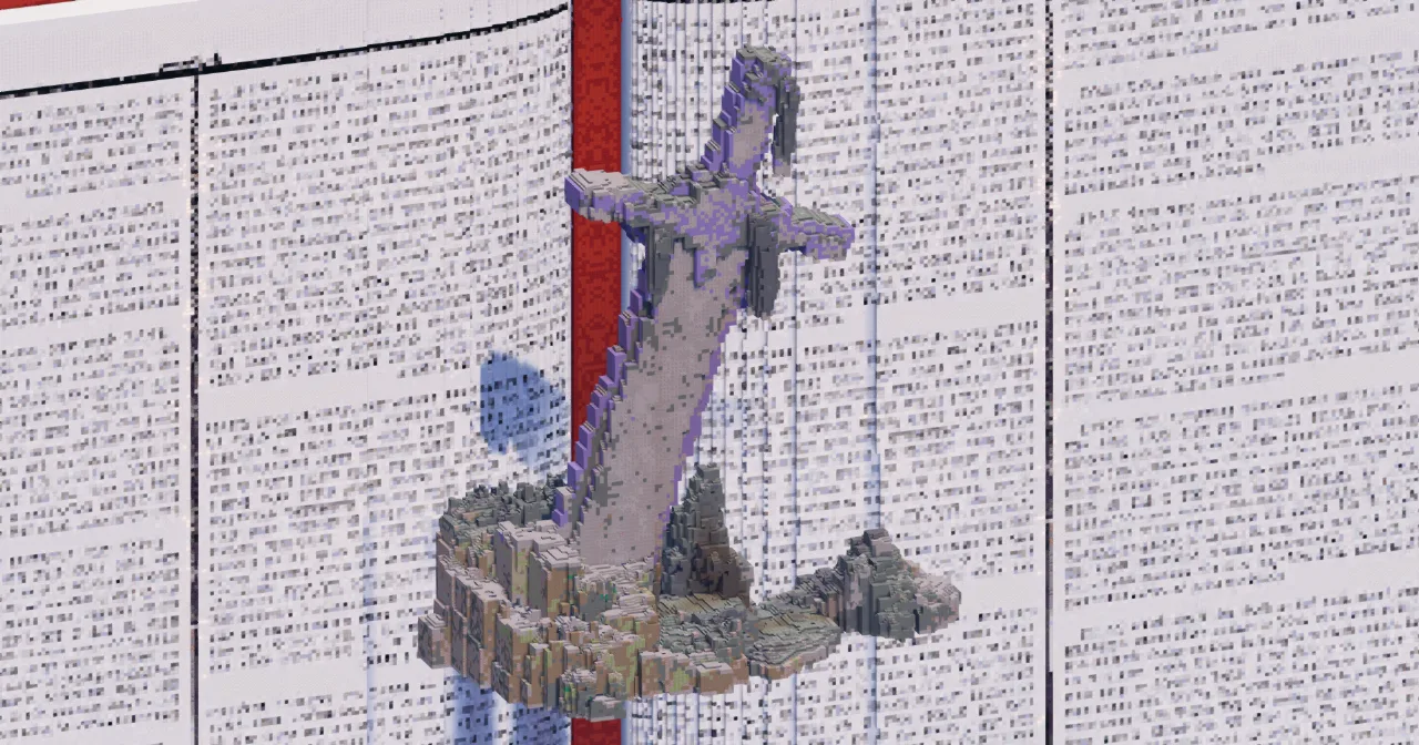 Giant Sword in Hill — Minecraft Build by TheBibleOfBuilding