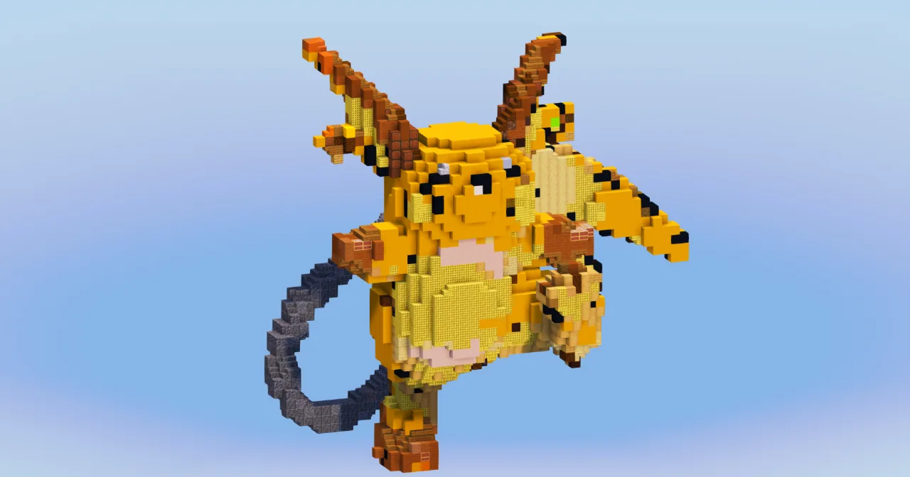 Raichu from Pokemon — Minecraft Build by LeonisBuilds