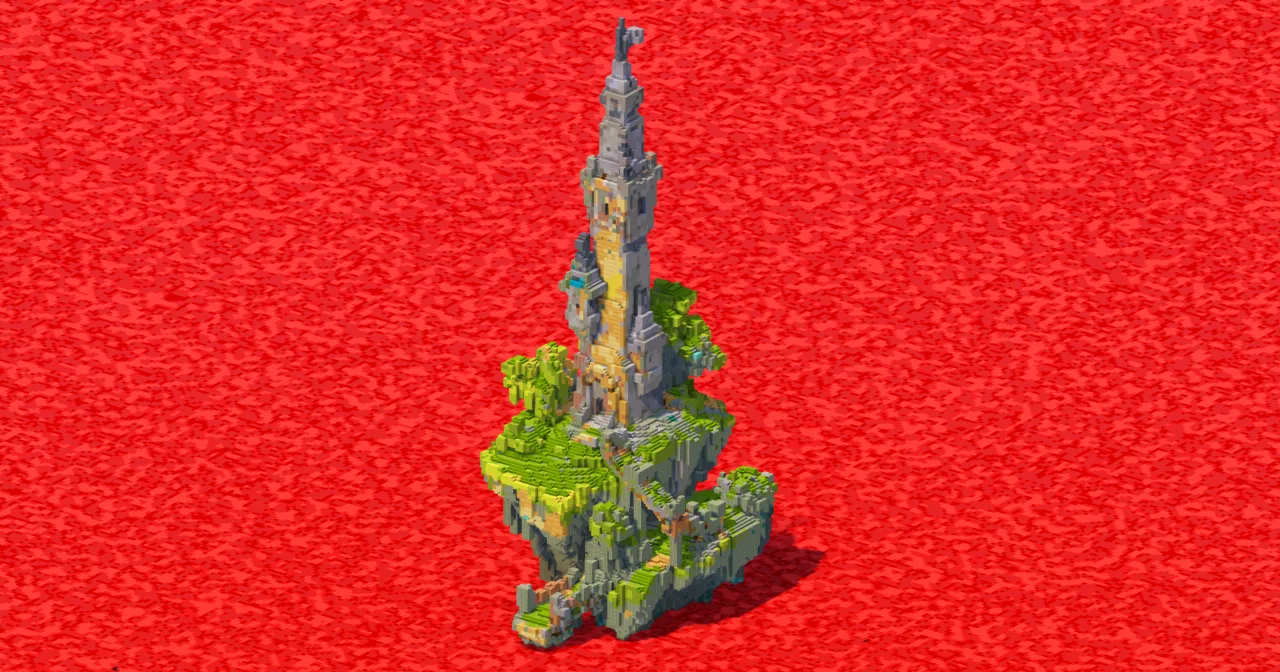 Floating Island Tower Tropical — Minecraft Build by ImpossibleBuilds