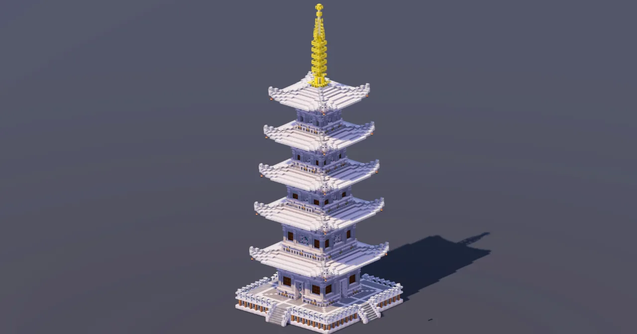 White Quartz Japanese Pagoda — Minecraft Build by MellowHat