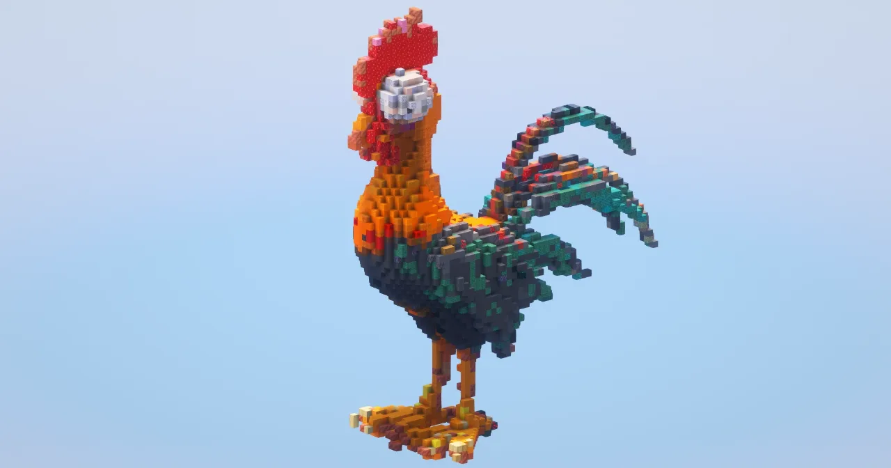 Hay Day Rooster‎ — Minecraft Build by LeonisBuilds