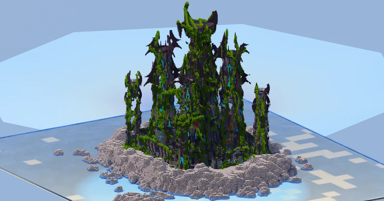 Ruined Overgrown Fantasy Castle 400x400 Blocks Fully Built Map — Minecraft Build by LeonisBuilds