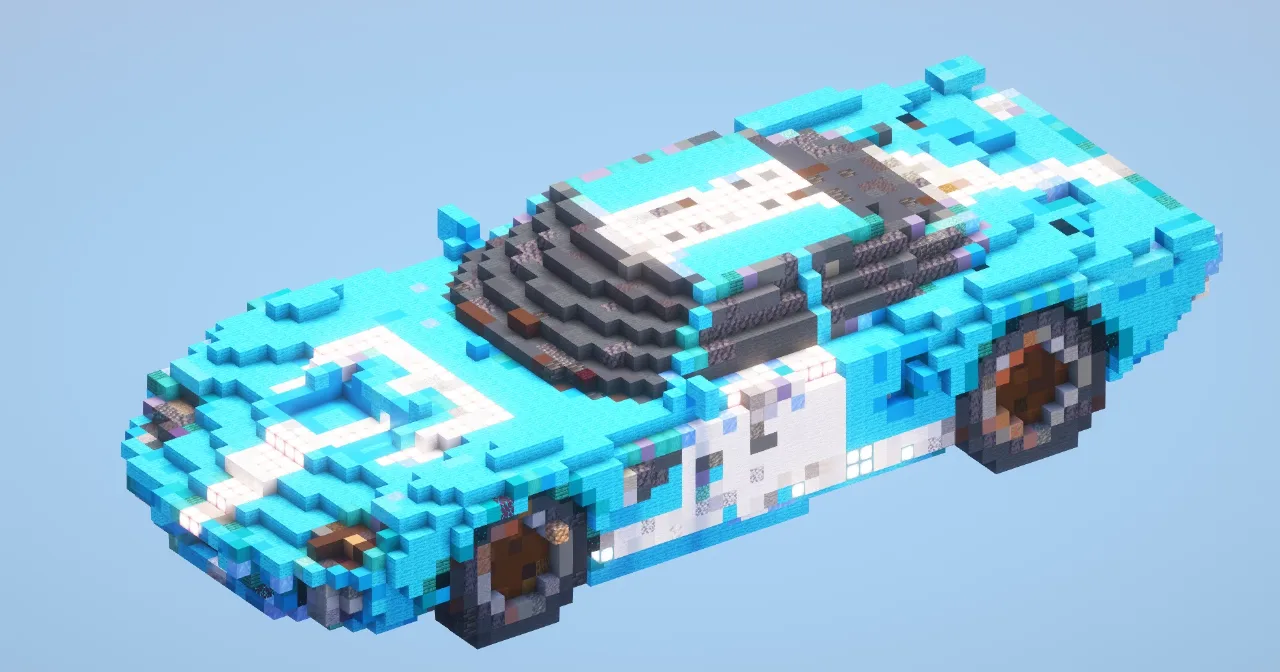 Blue Racecar — Minecraft Build by LeonisBuilds