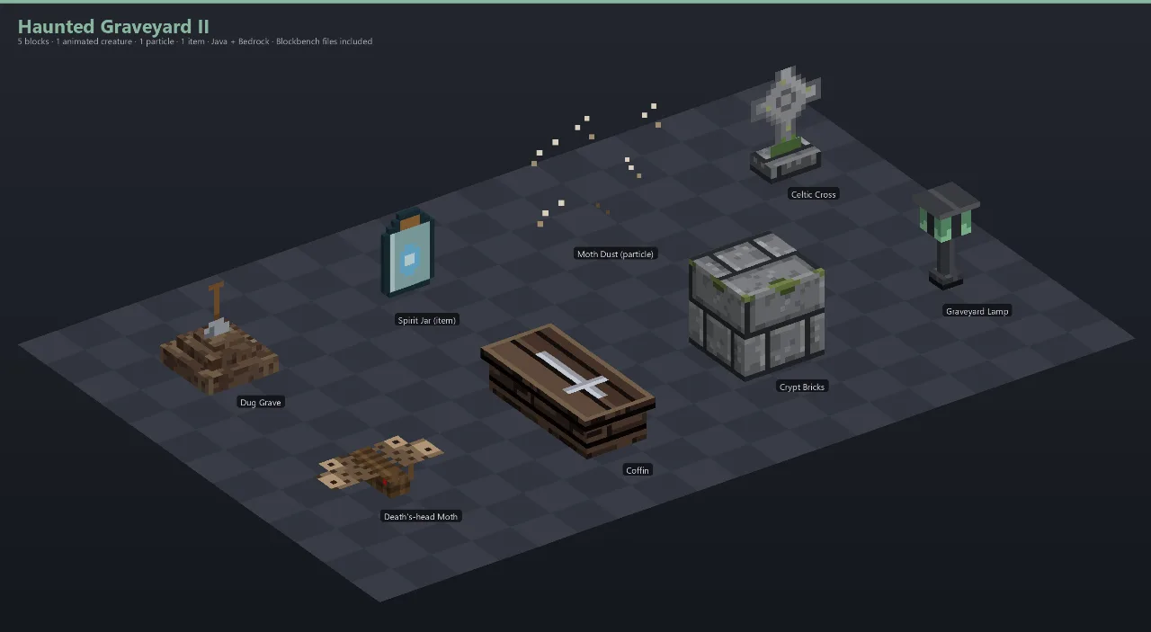 Haunted Graveyard II Asset Download [Java + Bedrock + Blockbench] — Minecraft Resource Pack by ScorpionTeam