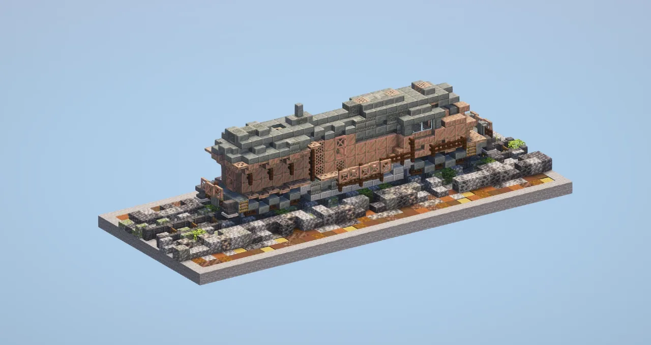 Ruined Train — Minecraft Build by LeonisBuilds